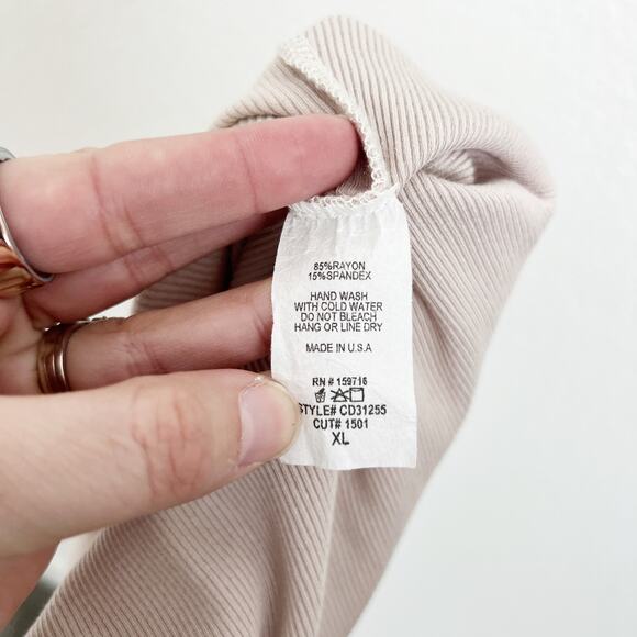 [VICI Collection] Beige Strappy Back State of Grace Ruched Midi Dress Size XL - Picture 10 of 10